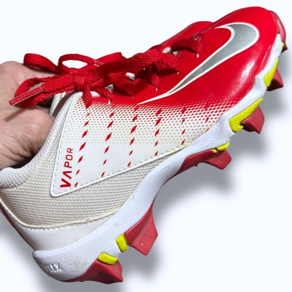 Nike Vapor Untouchable Shark 3 Fastflex Football Cleats Red White Youth Size 11C - Picture 7 of 12